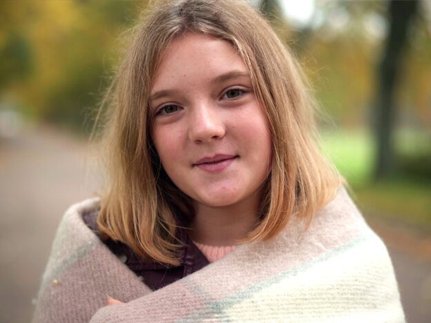 young girl smiling